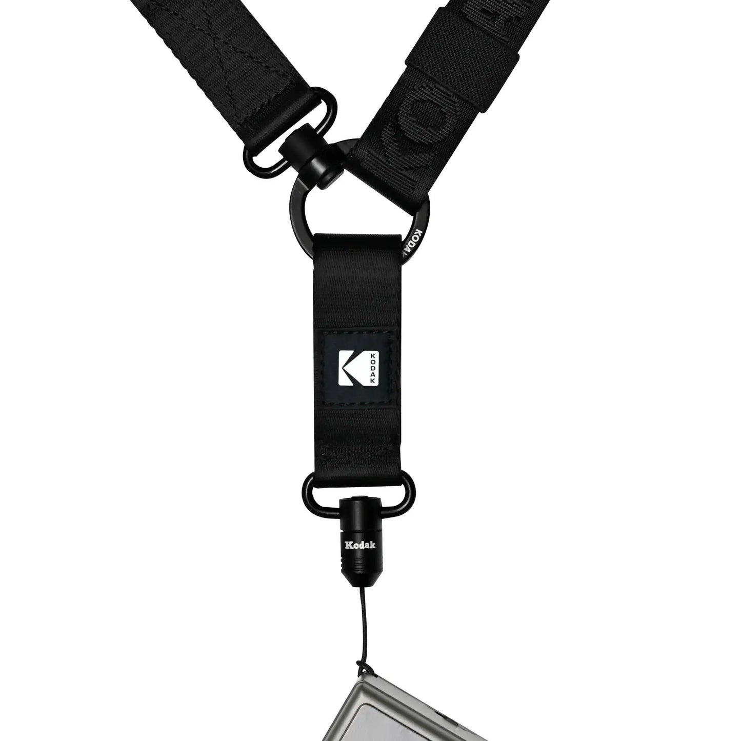 Kodak Multi-Purpose Camera Strap (Black) showcasing adjustable Quick-Detach system and durable material.