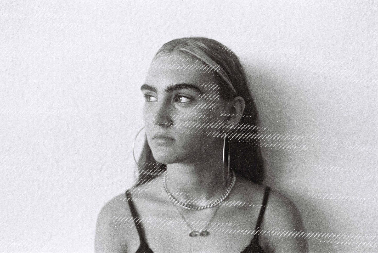Dubblefilm Glitch 200 Black and White Negative Film (35mm, 36 exp) portrait with vintage glitch effects