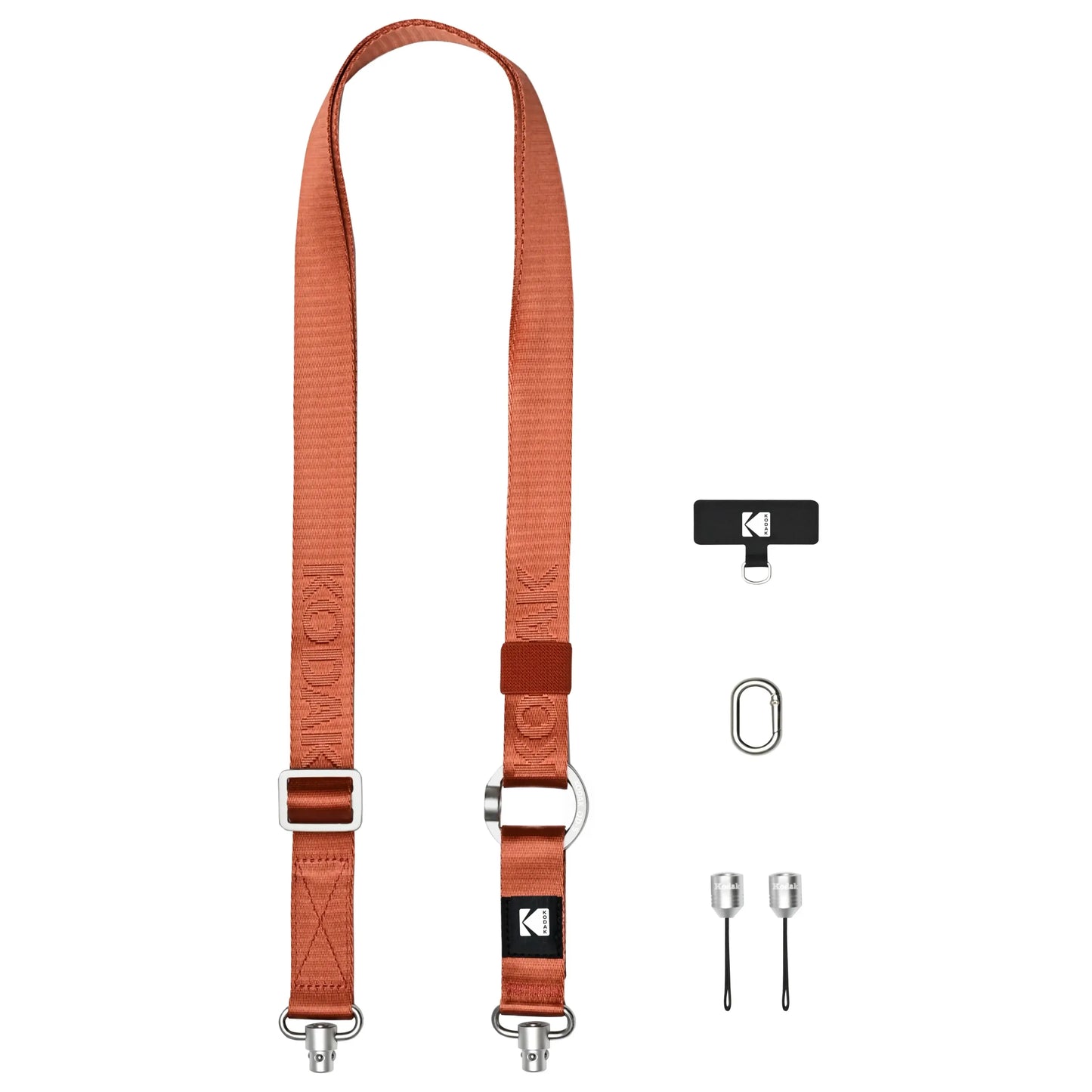 Kodak Multi-Purpose Camera Strap (Burgundy) with adjustable clips and Quick-Detach system components.