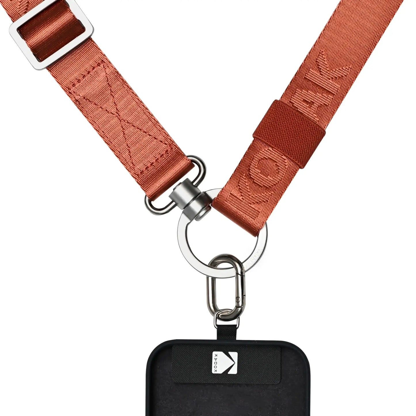 Close-up of Kodak Multi-Purpose Camera Strap (Burgundy) showcasing the Quick-Detach system and adjustable components.