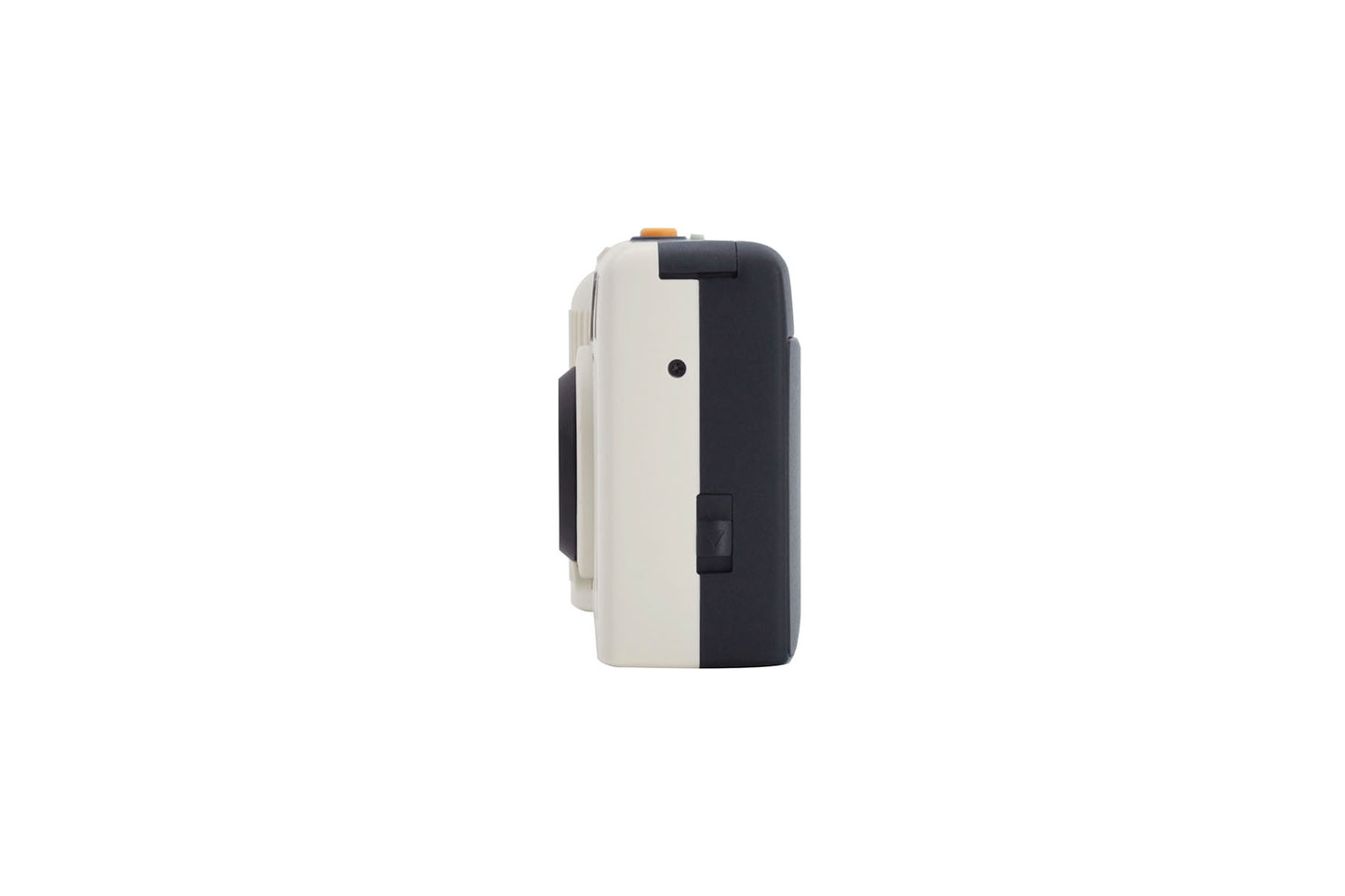 Side view of the new Kodak Snapic A1 35mm Camera in the color white.