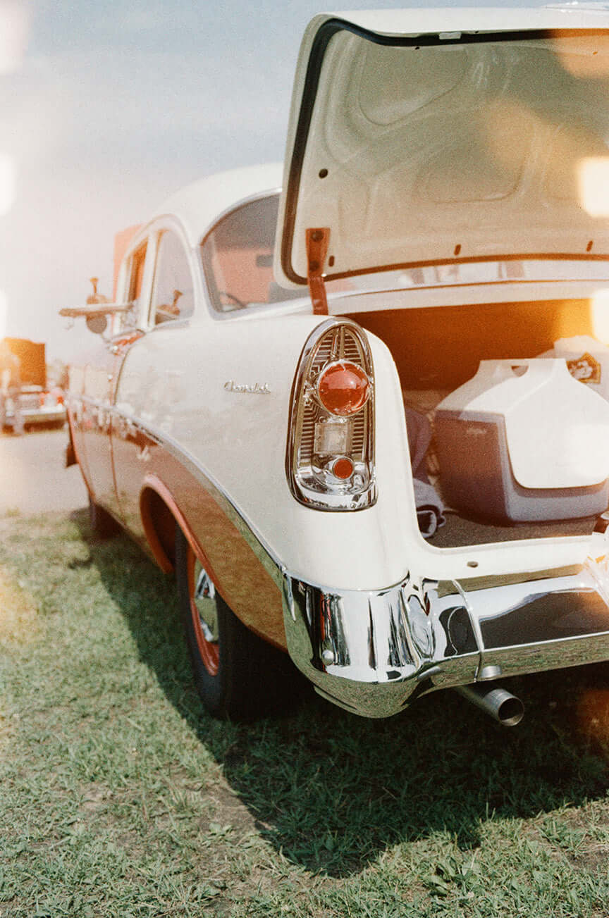 Street Candy Psychedelic Street 400 Color Negative Film (35mm Roll, 36 Exposures) used in vintage car photography.