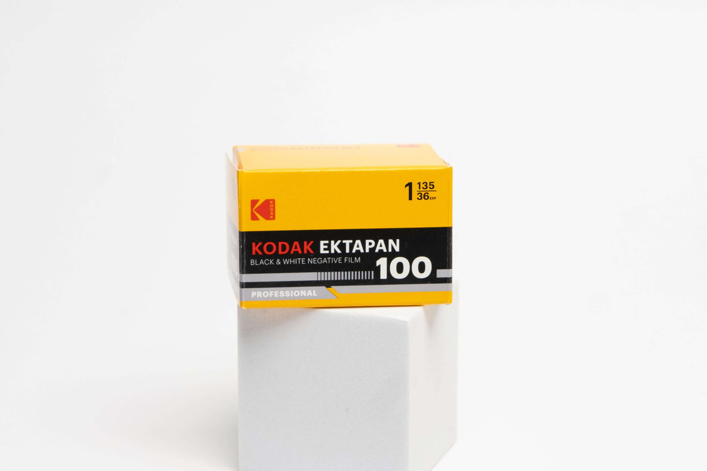 Kodak Ektapan 100 Black and White Negative Film packaging with yellow and black design.