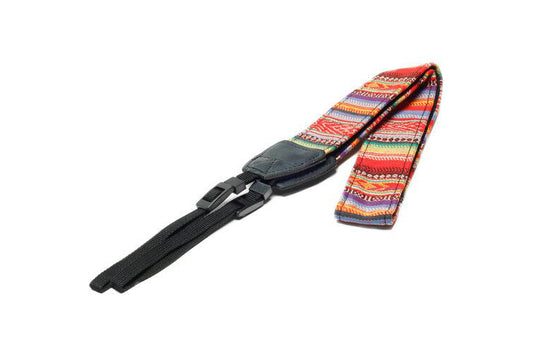 Flic Film Retro Style Camera Strap in vibrant colors and patterns, ideal for vintage-style photography.