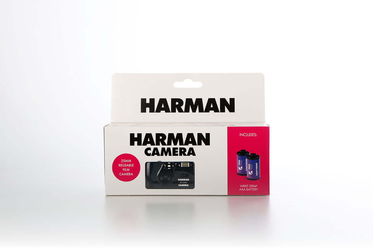 Harman Reusable 35mm Film Camera with Kentmere Pan 400 (2 Rolls, 36 Exposures)