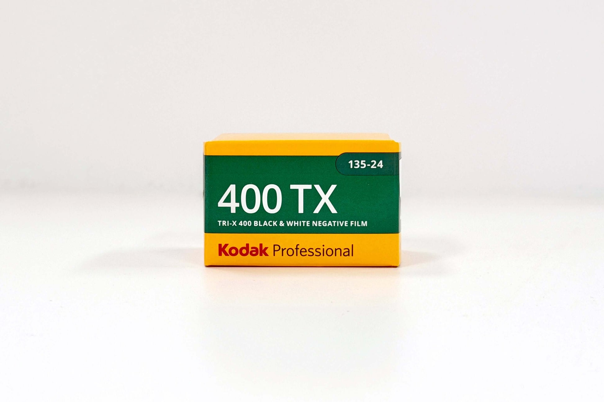 Kodak Tri-X 400 film box showcasing 400 TX black and white negative film for classic photography.
