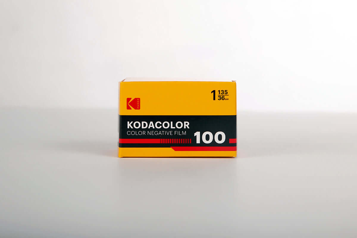 Front view of new Kodak Kodacolor 100 film.