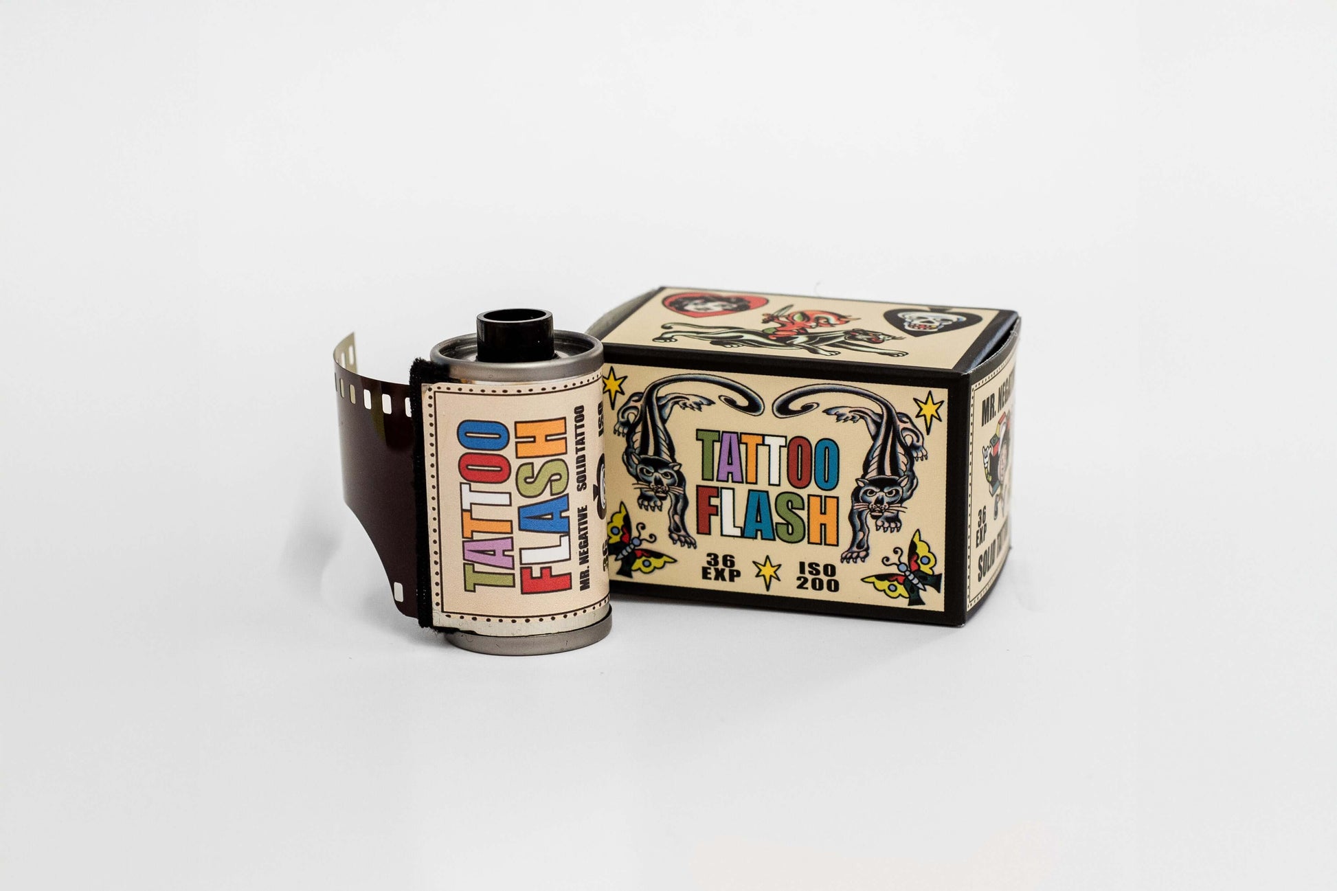 Mr Negative Tattoo Flash 200 color negative film roll with tattoo flash box packaging