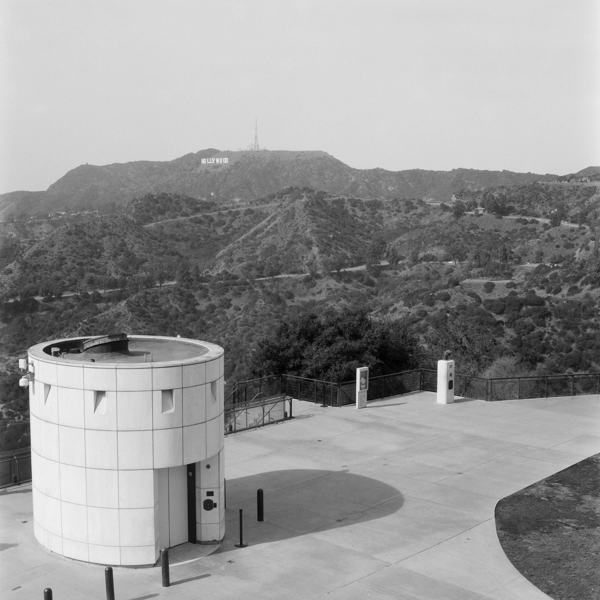 View of Hollywood Hills and observatory, captured on Ilford Ortho Plus 80.