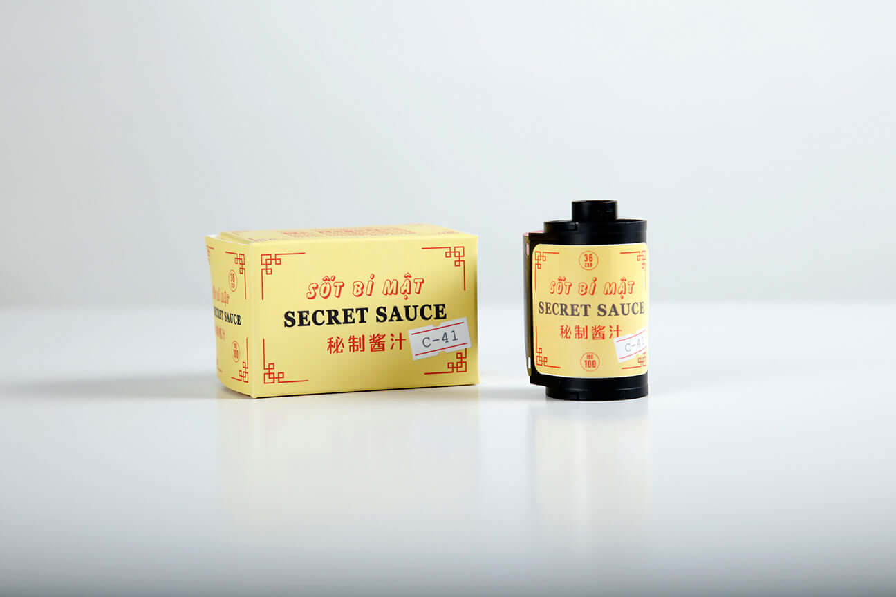  Mr Negative Secret Sauce 100 Color Negative Film (35mm Roll, 36 Exposures) packaging and film roll