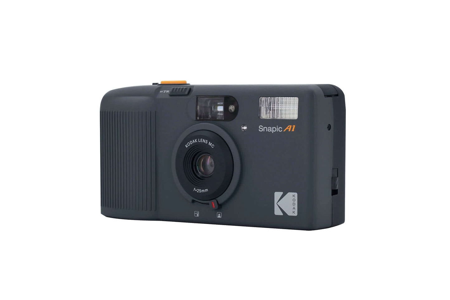 Front view of the new Kodak Snapic A1 35mm Camera in the color grey.