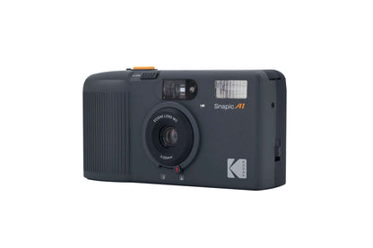 Front view of the new Kodak Snapic A1 35mm Camera in the color grey.