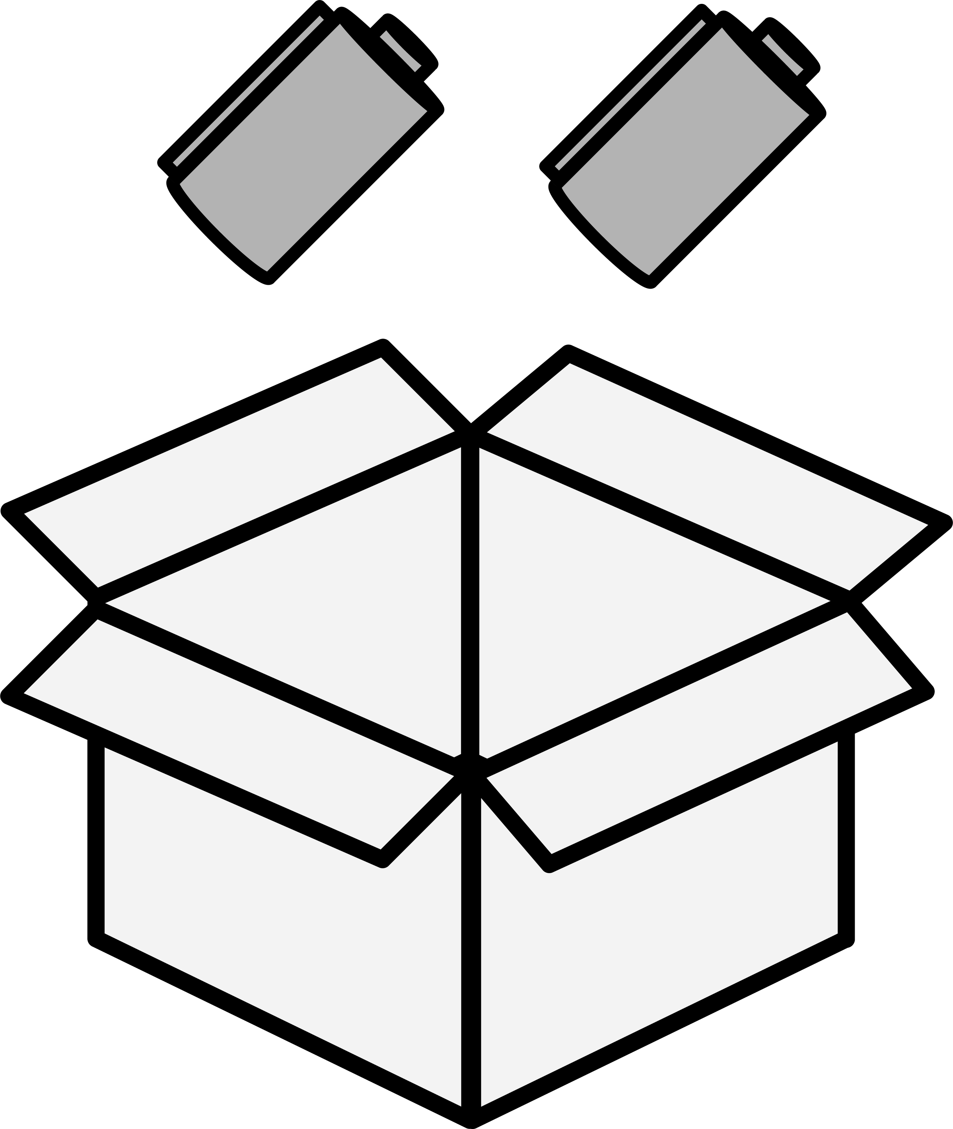 clip art of two rolls of 35mm film being dropped into a box for shipping