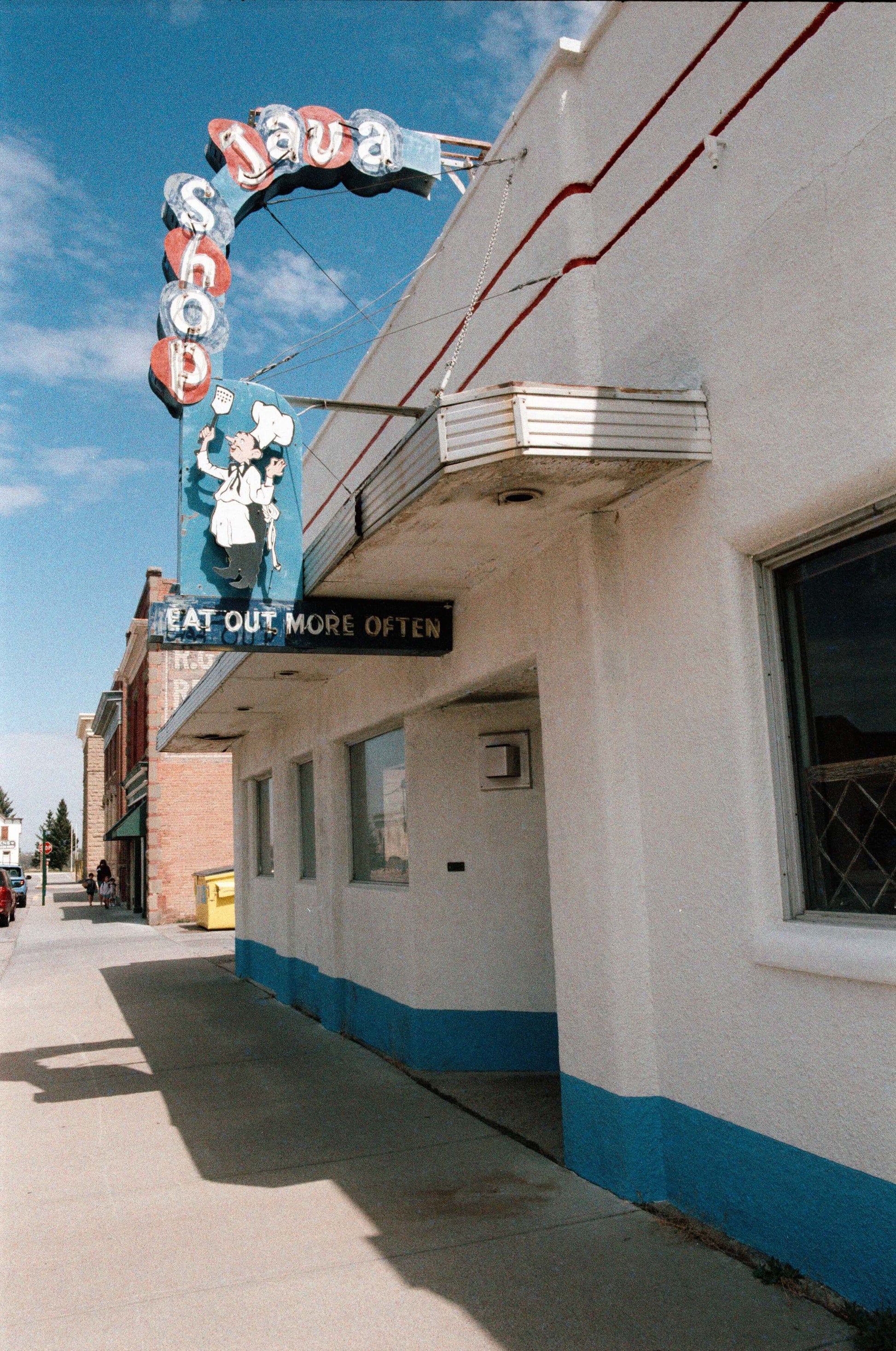 Street Candy Tasty 200 Color Negative Film showcased in a retro Java Shop setting with vintage signage.